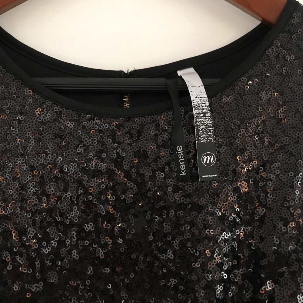 NWT - Kensie Black Sequin Cocktail Dress - Picture 7 of 8